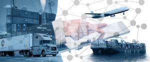 TOP Worldwide multiple transportation modes, capturing the concept of mode shifting for cost-efficient and flexible logistics solutions.