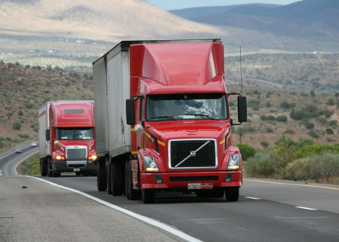 red semi truck