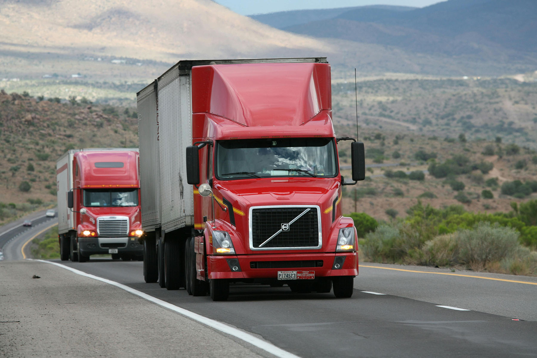 red semi truck