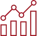 Real-time reporting and data visualization icon representing analytics tools for TOP Worldwide sales agents.